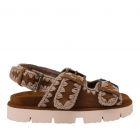 Mou sandalette Bio Two Buckles & Back strap Cognac