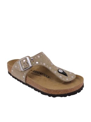 Birkenstock Gizeh Rivet Suede Leather Taupe REG