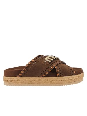 Mou sandalette Criss Cross Nutbrown Metal Stitchin