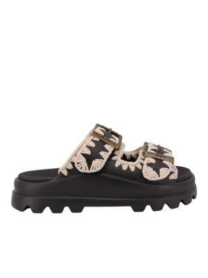 Mou sandalette Eva One Piece Black White 2 Buckles