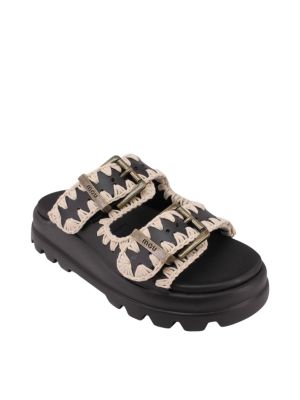 Mou sandalette Eva One Piece Black White 2 Buckles