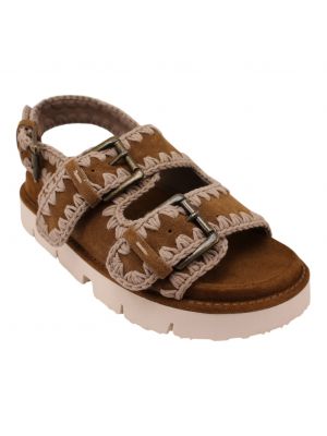 Mou sandalette Bio Two Buckles & Back strap Cognac