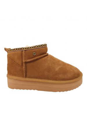Warmbat vachtschoen  Durack Plateau 371925-Cognac