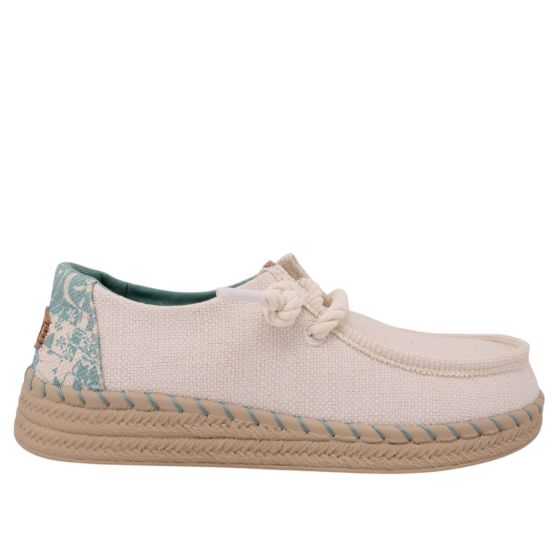 Hey Dude Wendy Espadrille Hibiscus Egret/Multi
