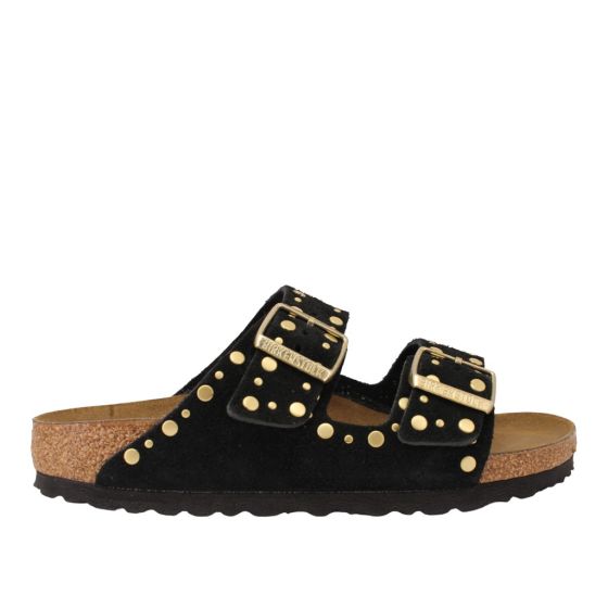 Birkenstock Arizona Rivet Suede Leather Black NRW