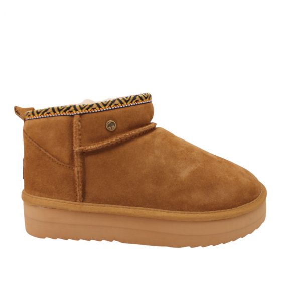 Warmbat vachtschoen  Durack Plateau 371925-Cognac