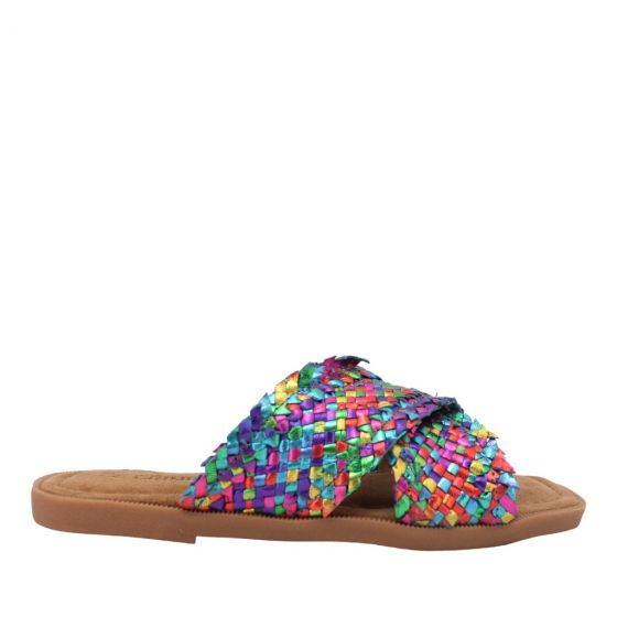 Crinkles slipper 241-C43-Turquoise Multi