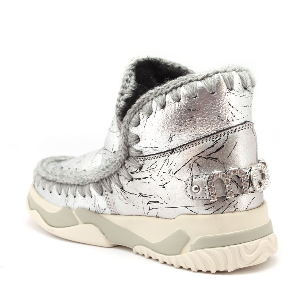 Mou vachtschoen Eskimo Trainer Logo Rhinestone Eskimo-Trainer-Logo Zilver