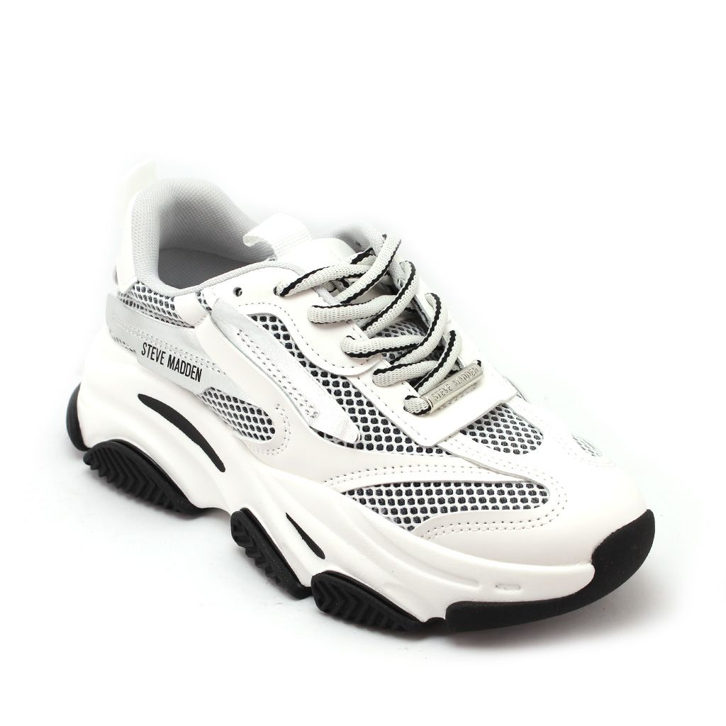 steve madden black and silver sneakers