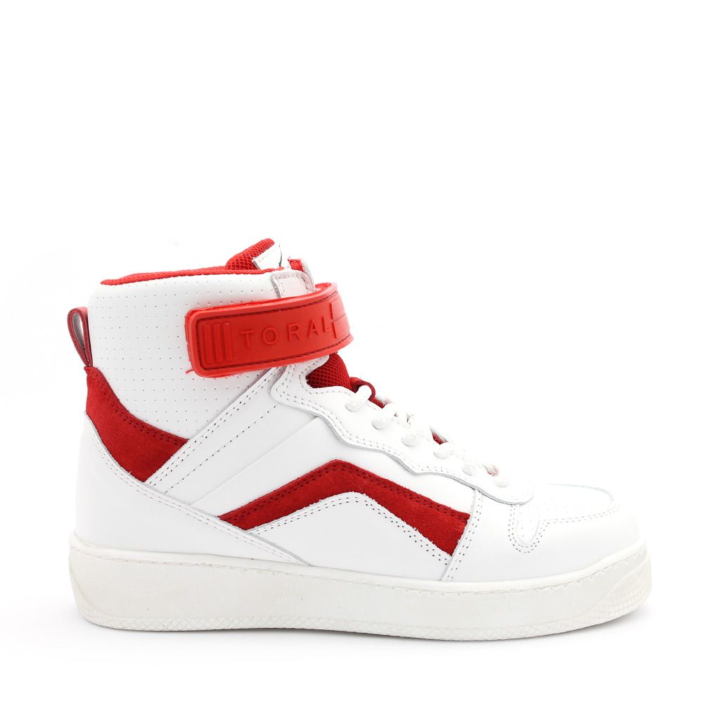 Toral sneaker 12407-B-White-Red 12407-B-white-red Wit